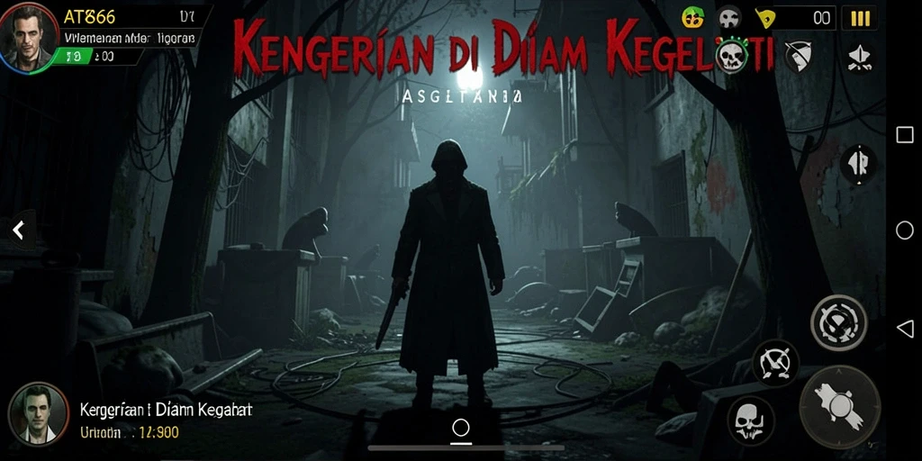 Screenshot utama AT866 menampilkan suasana mencekam di lokasi angker.