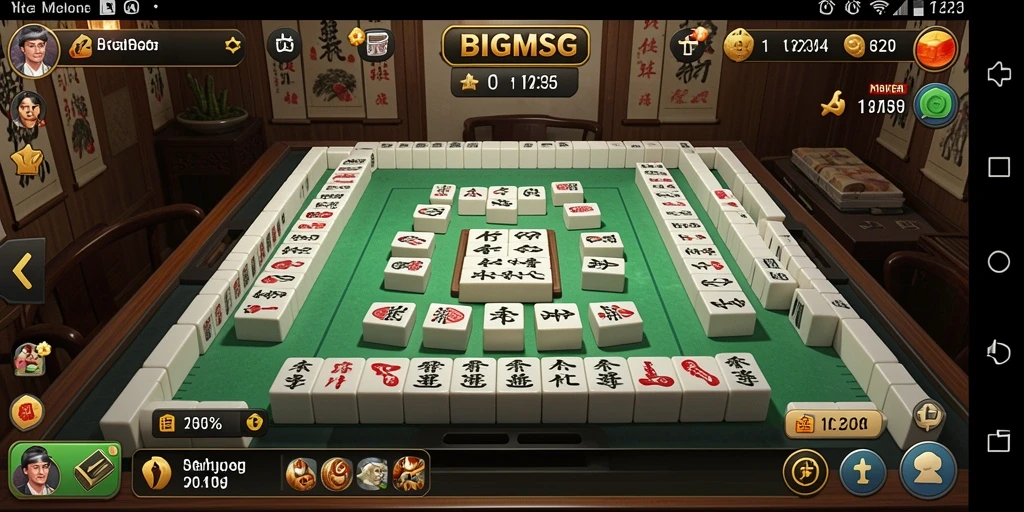 Tampilan gameplay BIGMSG yang seru dan menantang dalam permainan Mahjong.