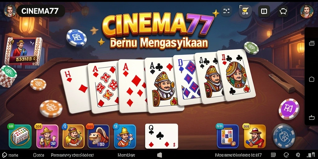 Screenshot CINEMA77 menampilkan gameplay Domino yang seru.