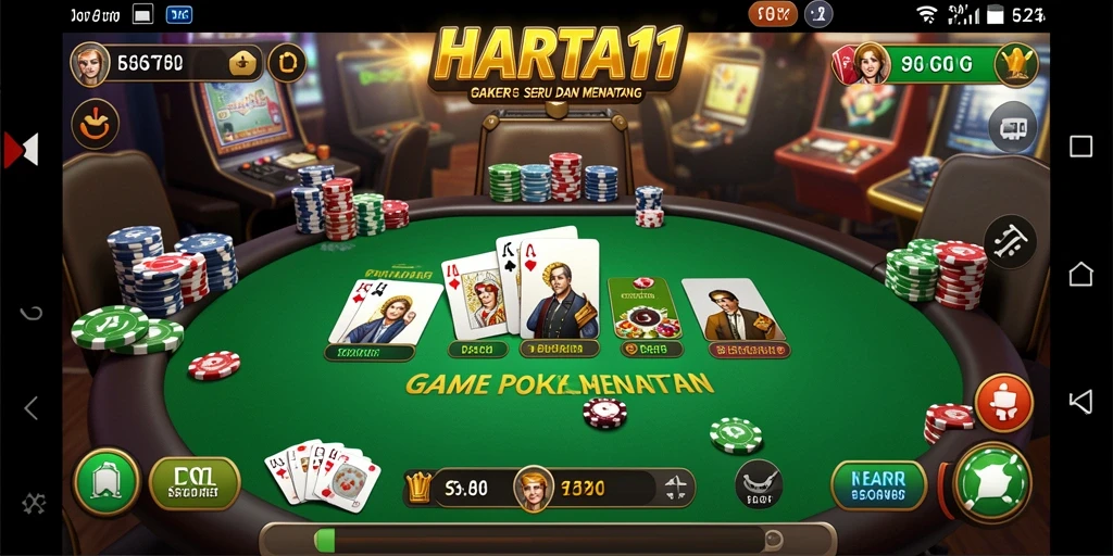 Tampilan gameplay HARTA11 yang menarik dan interaktif saat bermain Poker.