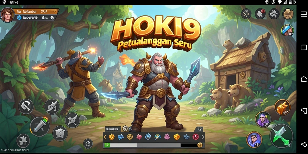 Tampilan gameplay HOKI9 yang menampilkan pertarungan epik dan dunia yang luas.