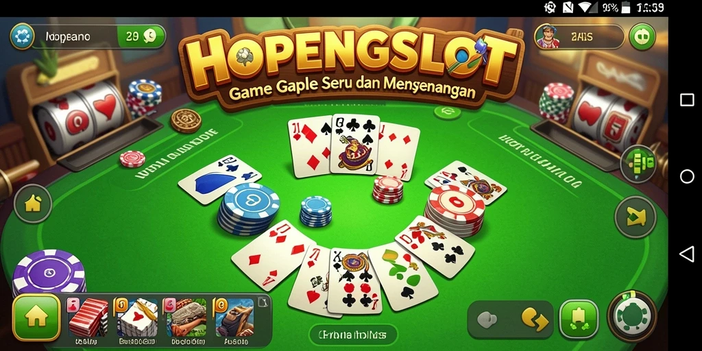Tampilan utama HOPENGSLOT menampilkan gameplay Gaple yang menarik dan seru.