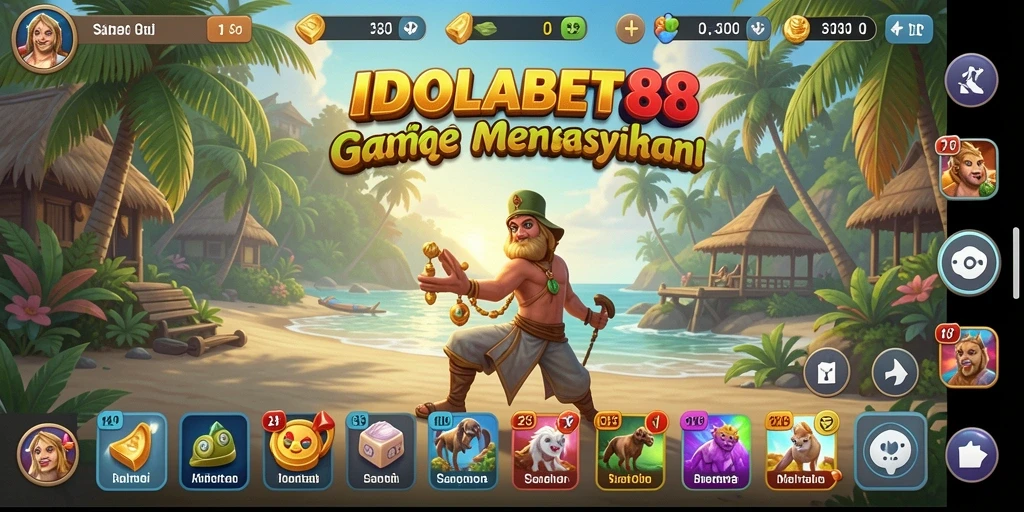 Tampilan gameplay santai dan berwarna-warni di IDOLABET88.