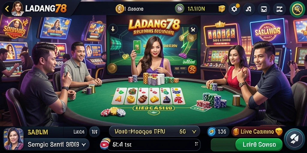 Tampilan menarik dari permainan Live Casino di LADANG78 yang mengasyikkan.