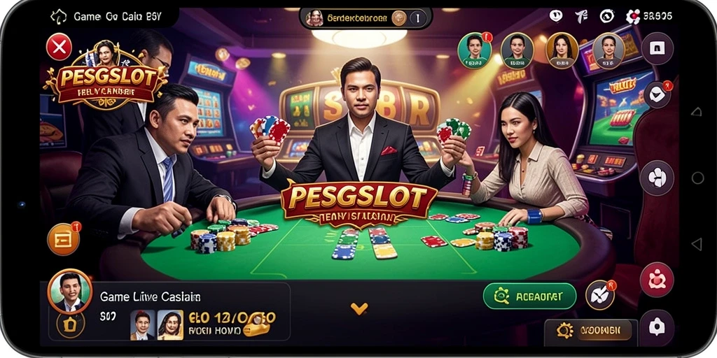 Screenshot utama menunjukkan pengalaman bermain Live Casino yang seru.