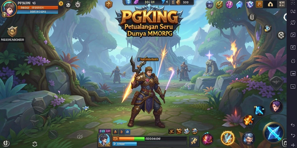 Tangkapan layar gameplay PGKING dengan aksi seru di dunia MMORPG.