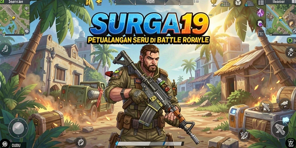 Tangkapan layar gameplay <strong>SURGA19</strong> yang menampilkan aksi Battle Royale yang mendebarkan.
