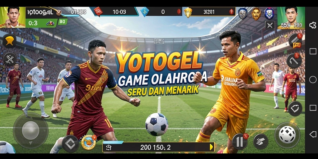 Screenshot YOTOGEL menampilkan gameplay seru dengan aksi olahraga nyata.